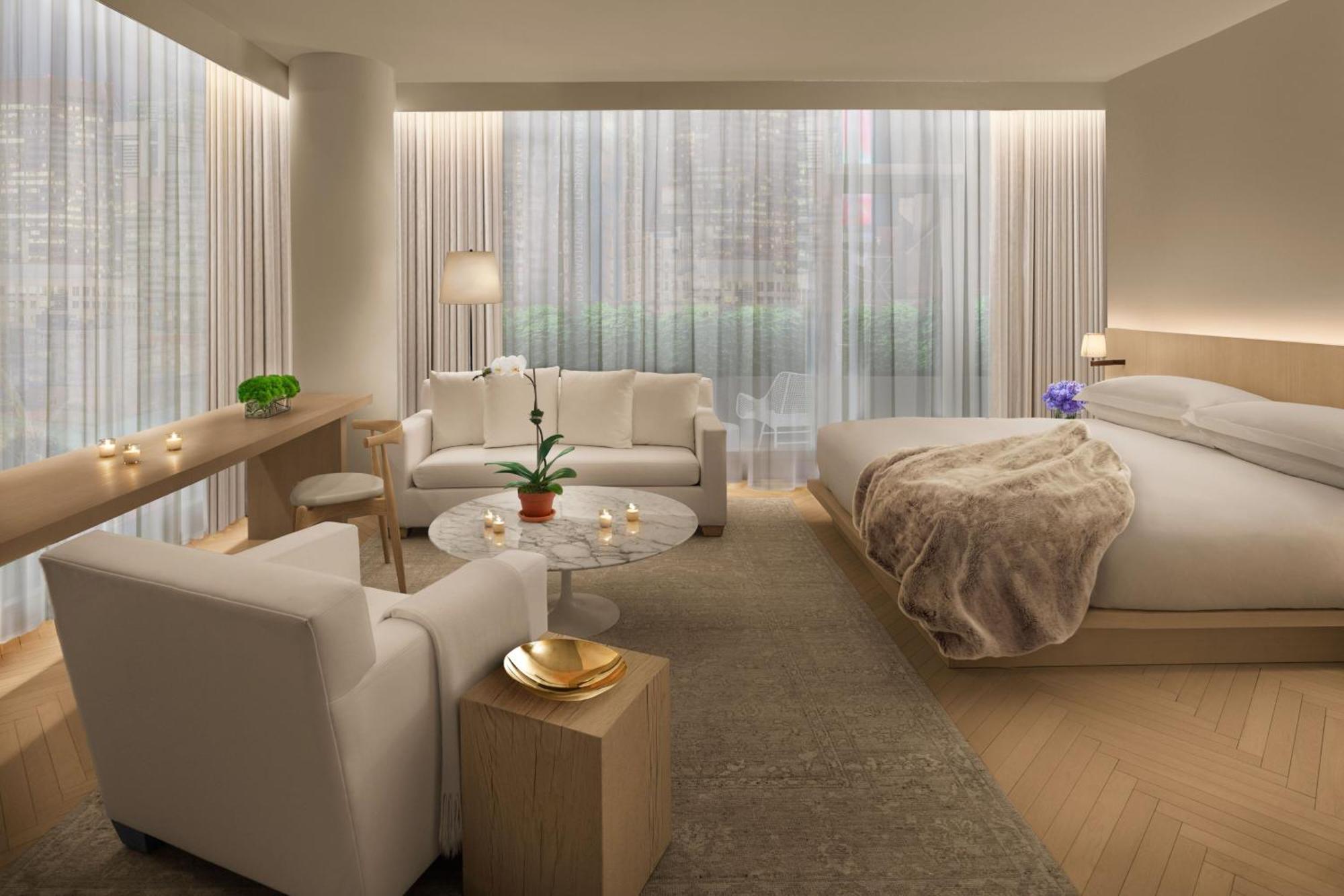 The Times Square Edition New York Bagian luar foto A rendering of a guest room at The Standard East Village